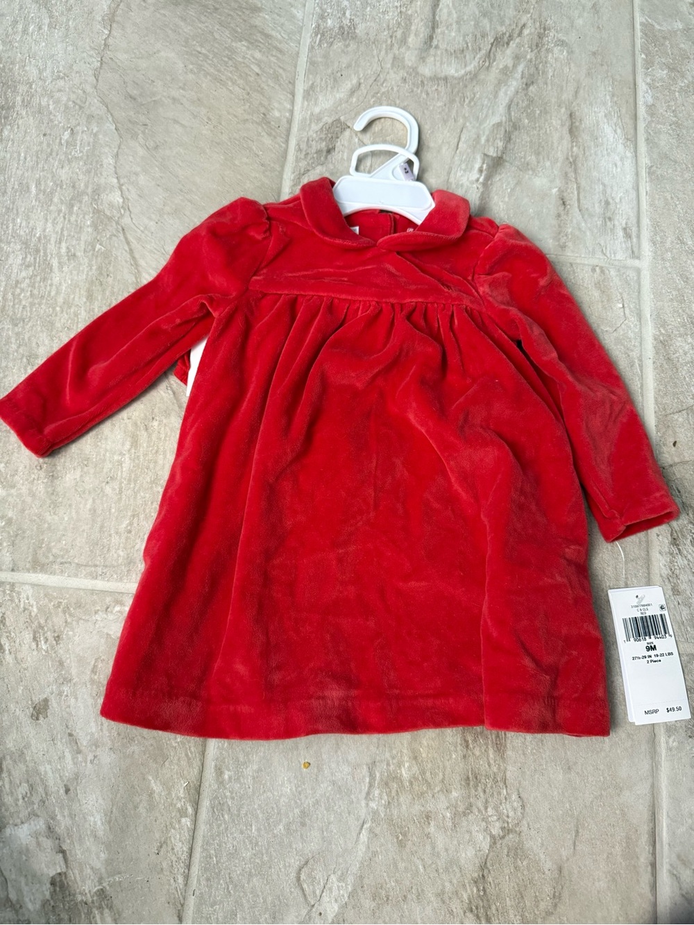 Velvet Red Long Sleeve Baby Dress Ralph Lauren NWT 9 months
